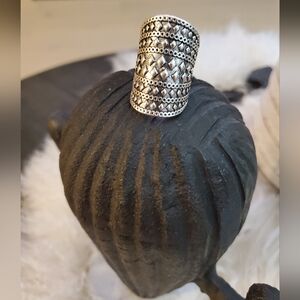 Intricate Silver Statement Ring Sz.6.5